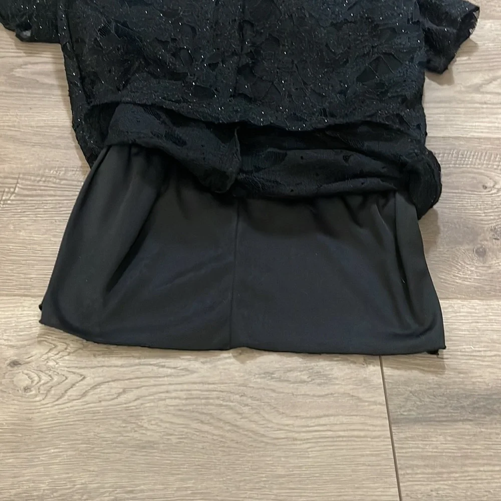 En Focus Studio Women's Black Lace Textured dress size 4 - Picture 9 of 9